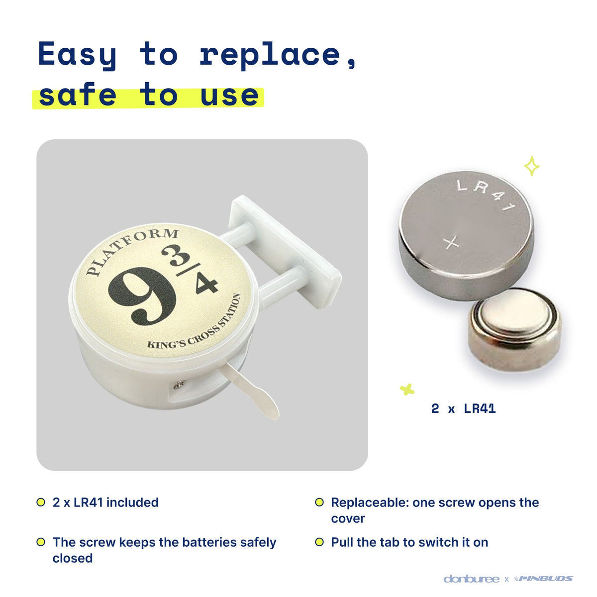 Magic Platform Magnet Light by Donburee x Pinbuds, easy to replace and safe to use battery