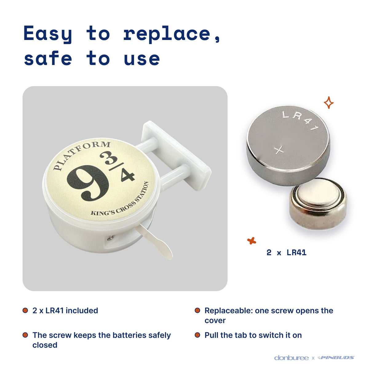Magic Platform Magnet Light by Donburee x Pinbuds, easy to replace and safe to use battery