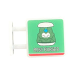 Moss Burger Magnet Light by Pinbuds, in daylight, unlit