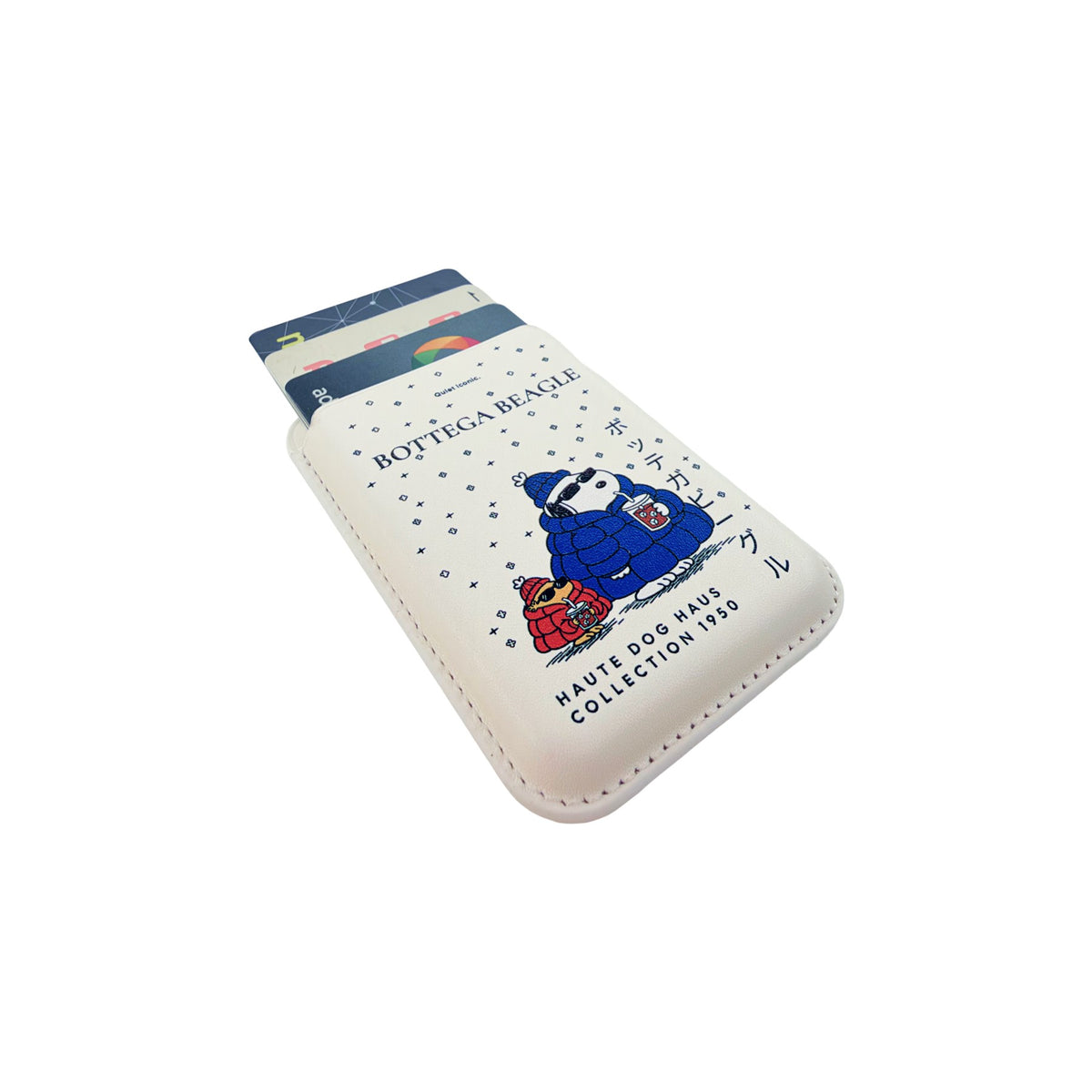 Bottega Beagle MagSafe Phone Wallet by Donburee x Pinbuds, angled view 5 of 5