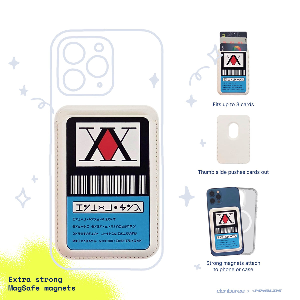 Hunter Pass MagSafe Phone Wallet by Donburee x Pinbuds, main product photo