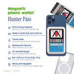 Hunter Pass MagSafe Phone Wallet by Donburee x Pinbuds, size and spec details