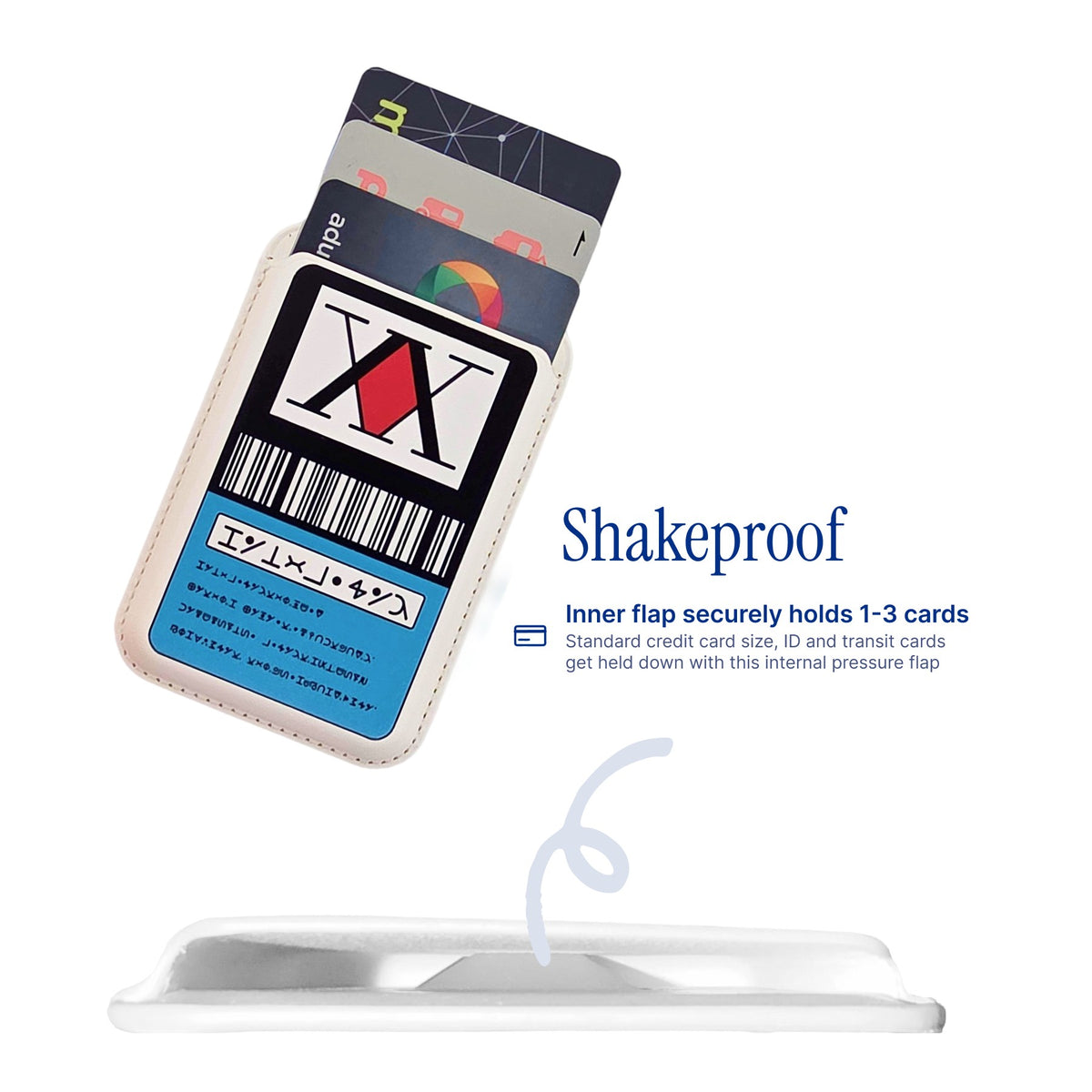 Hunter Pass MagSafe Phone Wallet by Donburee x Pinbuds, shake test showing it stays put