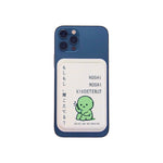 Moshi Moshi MagSafe Phone Wallet by Donburee x Pinbuds, on a MagSafe iPhone