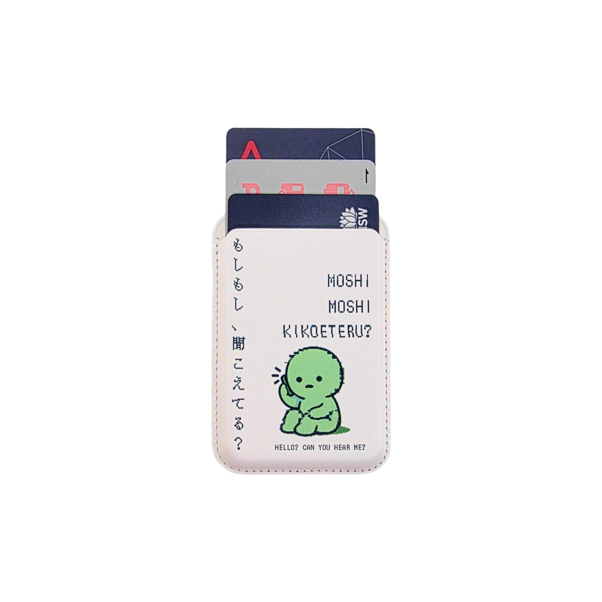 Moshi Moshi MagSafe Phone Wallet by Donburee x Pinbuds, holding cards