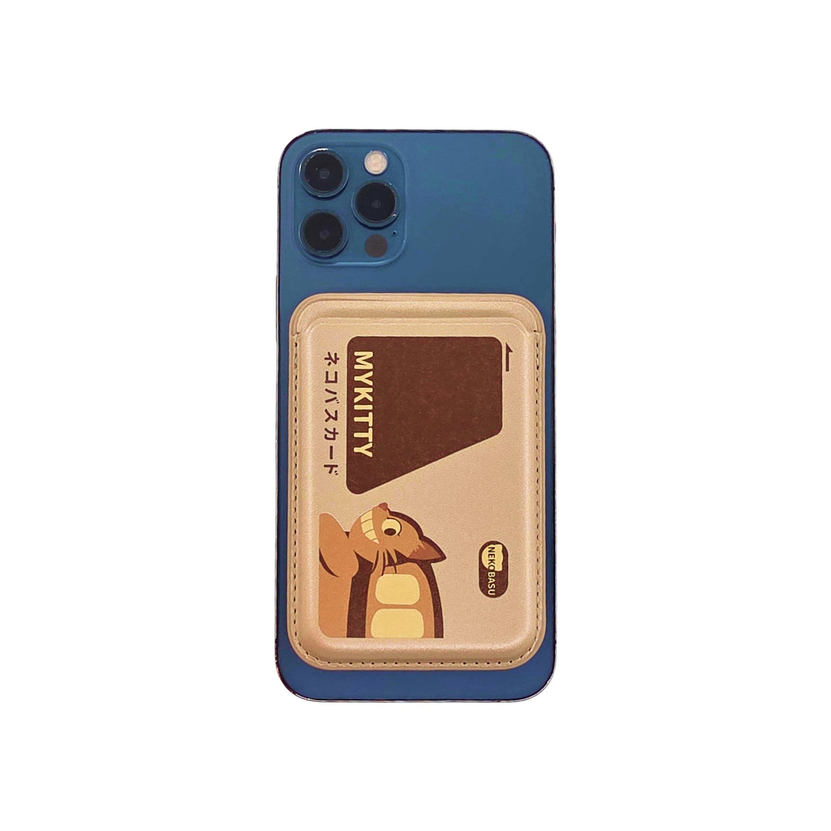 MYKItty MagSafe Phone Wallet by Donburee x Pinbuds, on a MagSafe iPhone