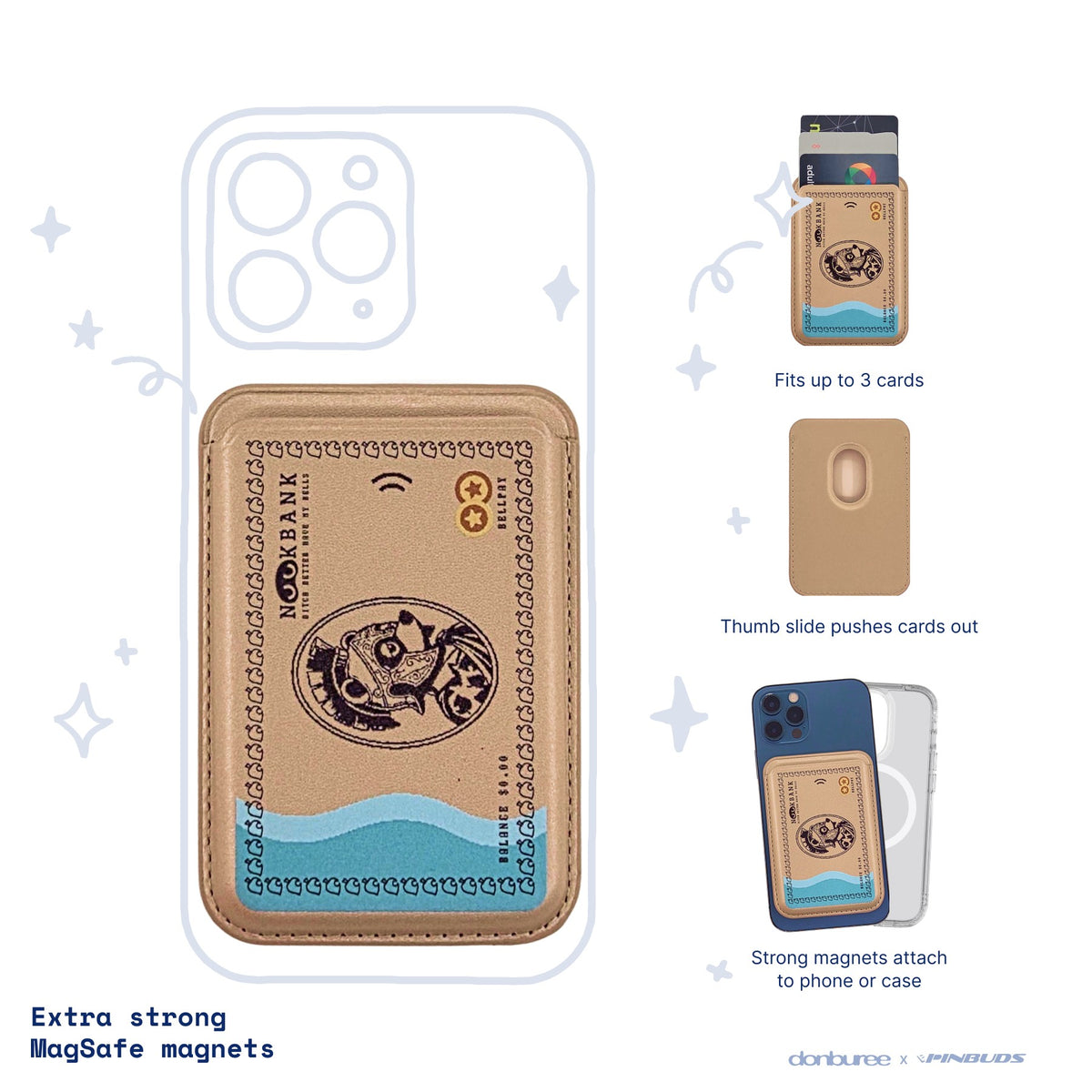 Nookbank MagSafe Phone Wallet by Donburee x Pinbuds, main product photo