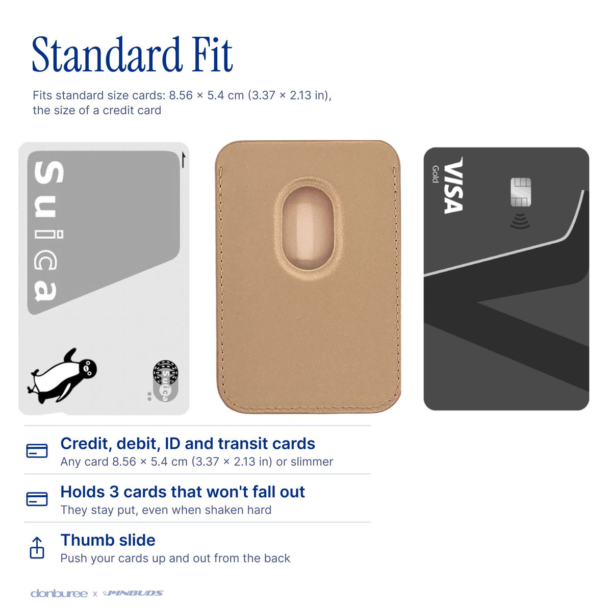 Nookbank MagSafe Phone Wallet by Donburee x Pinbuds, fits a standard card and phone