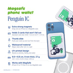 Penguin IC MagSafe Phone Wallet by Donburee x Pinbuds, size and spec details
