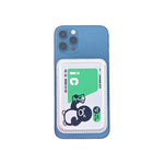 Penguin IC MagSafe Phone Wallet by Donburee x Pinbuds, on a MagSafe iPhone