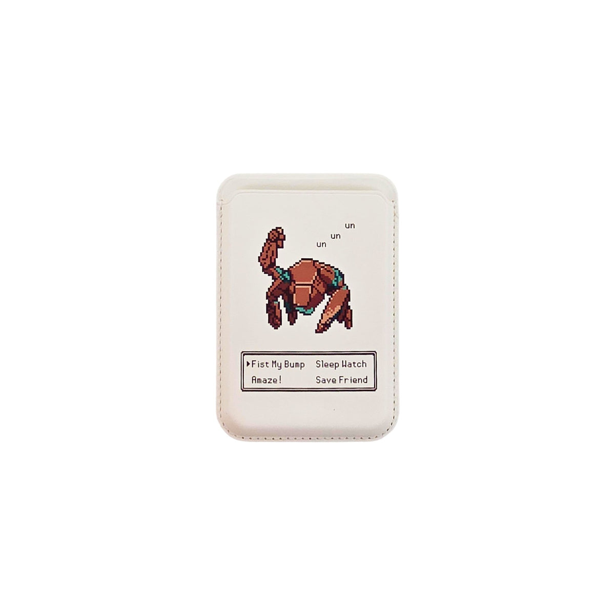 Rockymon MagSafe Phone Wallet by Donburee x Pinbuds, front view