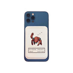 Rockymon MagSafe Phone Wallet by Donburee x Pinbuds, on a MagSafe iPhone