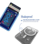 Spider Track MagSafe Phone Wallet by Donburee x Pinbuds, shake test showing it stays put