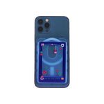 Spider Track MagSafe Phone Wallet by Donburee x Pinbuds, on a MagSafe iPhone