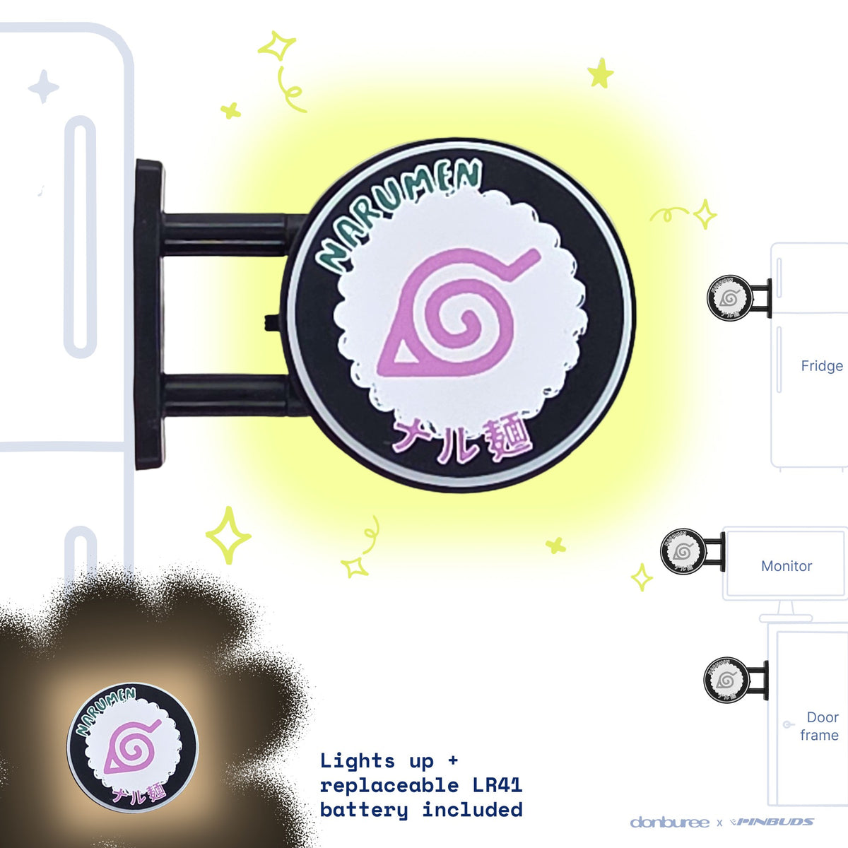 Narumen Magnet Light by Donburee x Pinbuds, main product photo