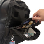 ITA 15" Daily Backpack Pro: the hook and loop pin insert going into the front window from inside the bag
