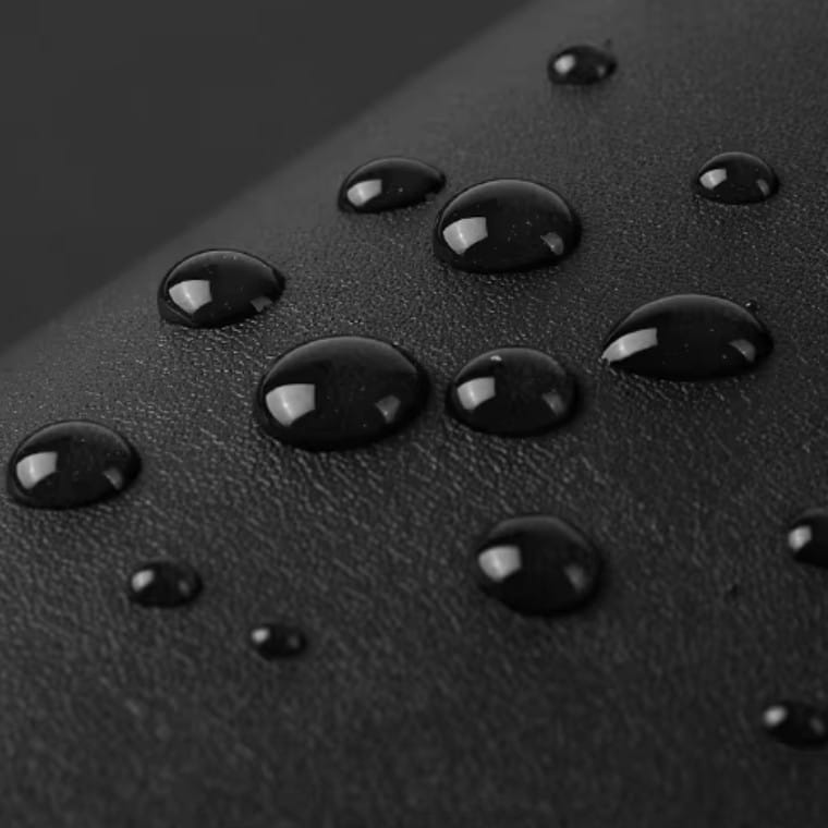 ITA 15" Daily Backpack Pro: water beading on the black pleather