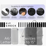 ITA 15" Daily Backpack Pro durability highlights and fit check: A4 or Letter books and devices up to 15 inches