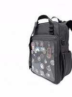 Water-resistant 4-way ITA bag 17", black, opening the window to reach the pin pad