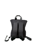 Cotton Convertible ITA Bag 15", black: back view with the backpack straps out
