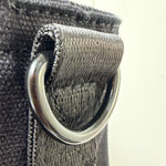 Cotton Convertible ITA Bag 15", black: close-up of a metal D-ring on a strap tab