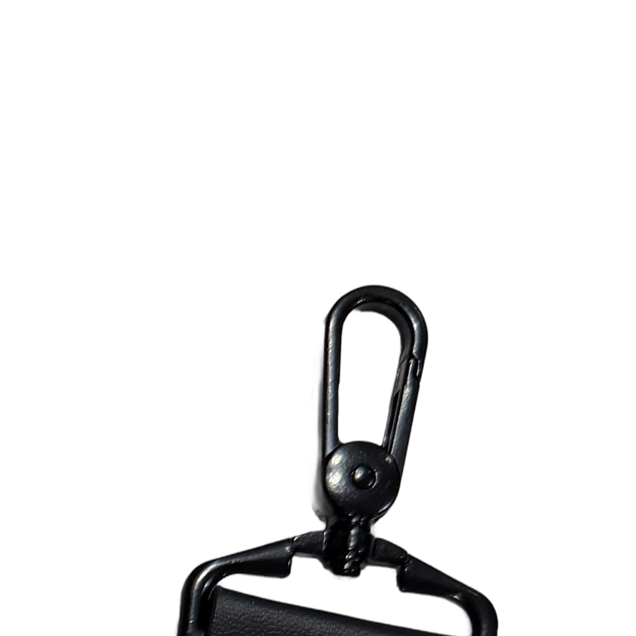 Cotton Convertible ITA Bag 15", black: close-up of the shoulder strap swivel clip, cut out