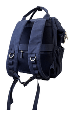 Dual Window ITA backpack 15", navy: back three-quarter view, padded straps, chest strap and D-rings
