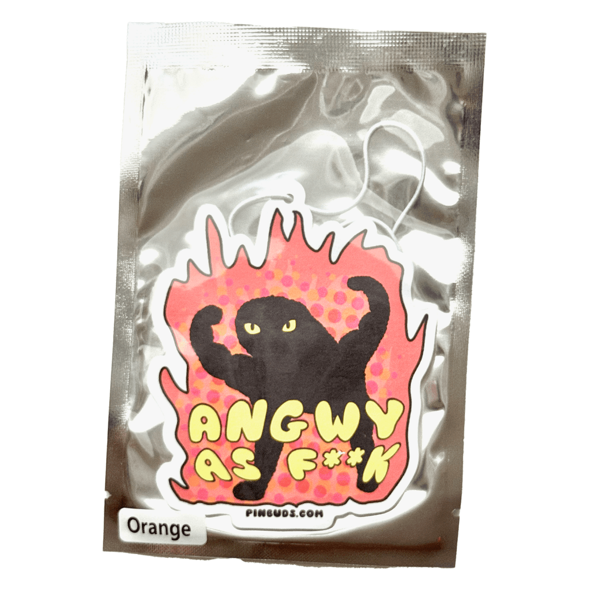 Angwy as Fuck Cat car air freshener, designed in Sydney