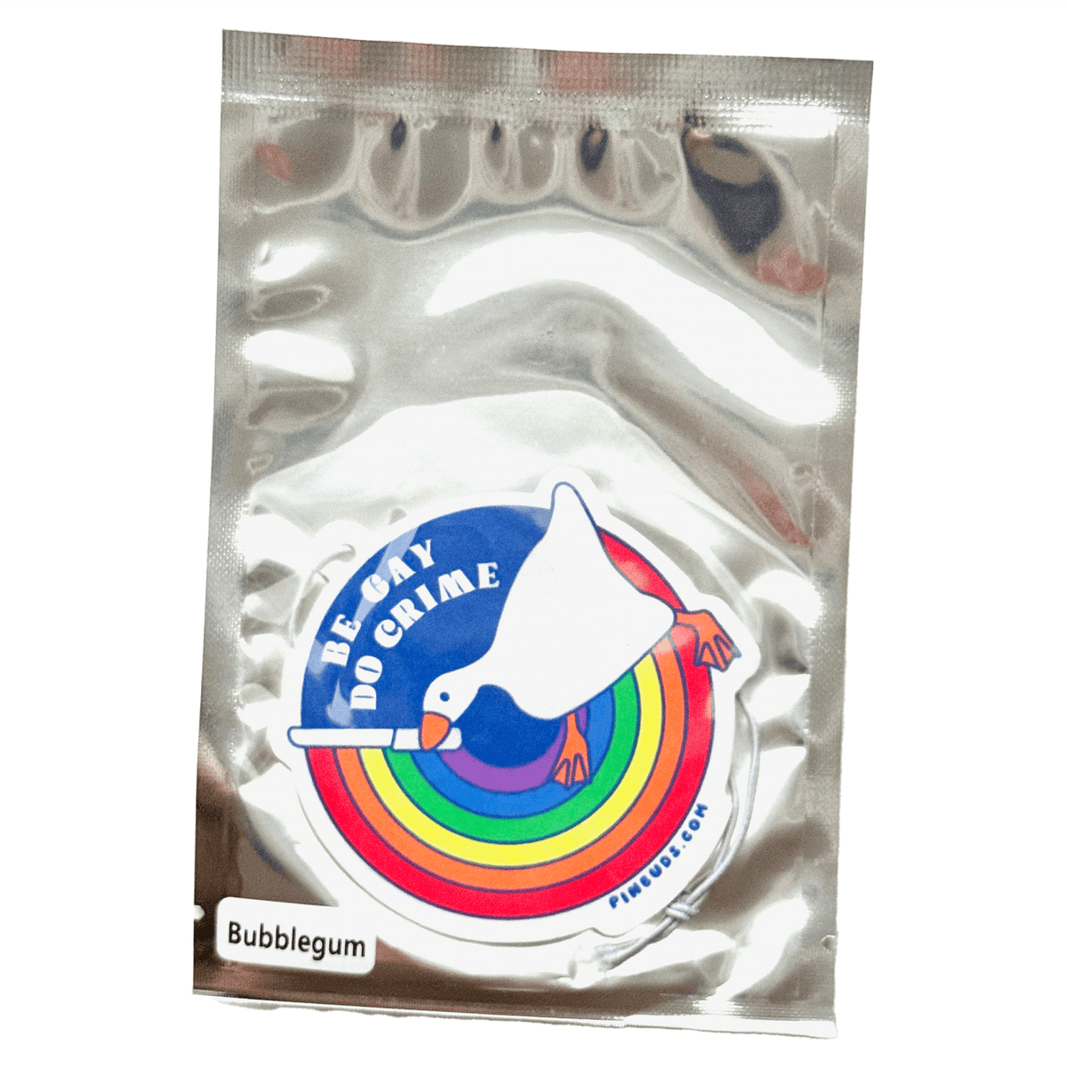 Be Gay Do Crime Goose car air freshener, designed in Sydney