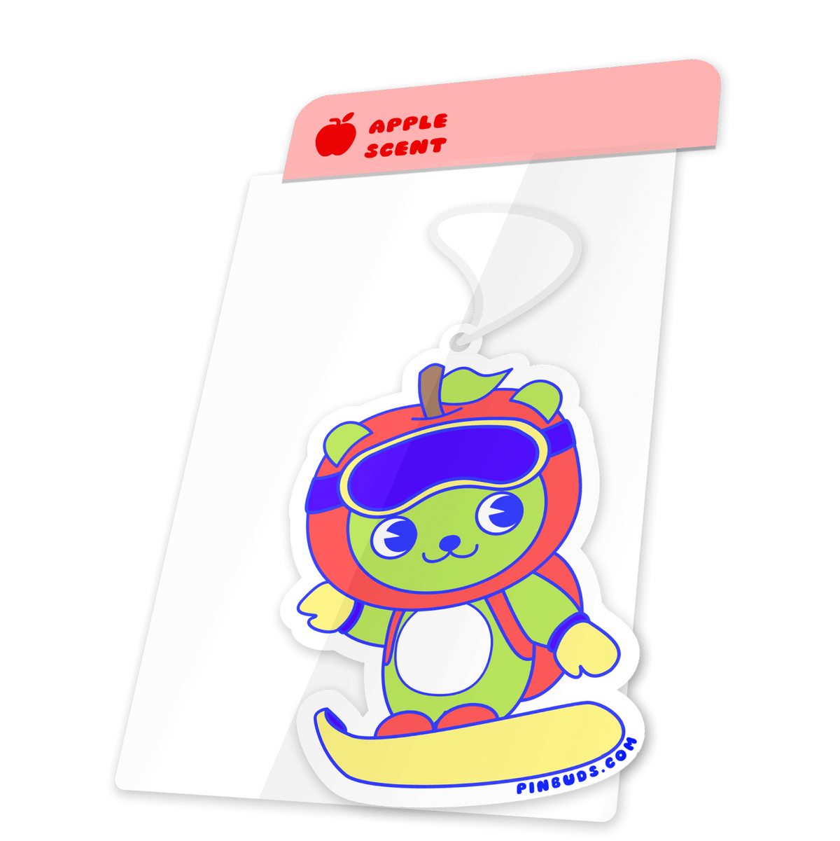 Snowboarding Apple Boy car air freshener by Pinbuds
