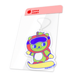 Snowboarding Apple Boy car air freshener by Pinbuds