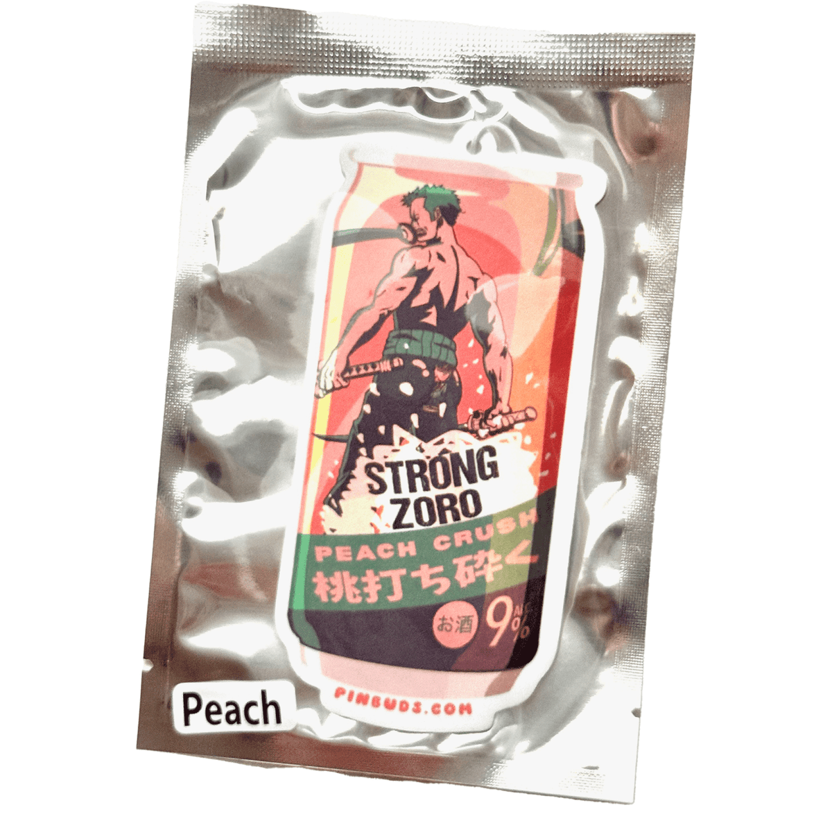 Peach Crush Pirate car air freshener, designed in Sydney