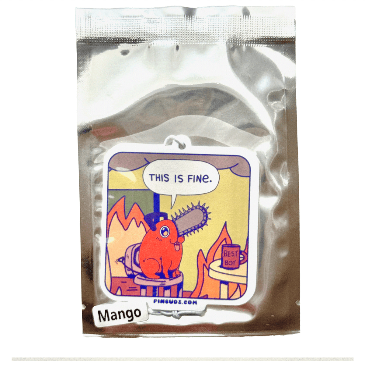 This Is Fine Dog car air freshener, designed in Sydney
