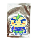 Yuzu Man car air freshener, designed in Sydney