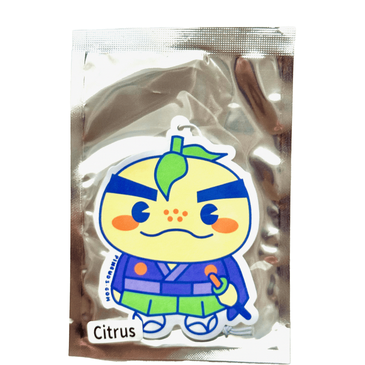 Yuzu Man car air freshener, designed in Sydney