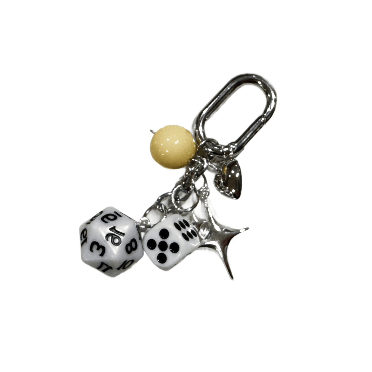 Y2K Lucky White bag charm by Pinbuds