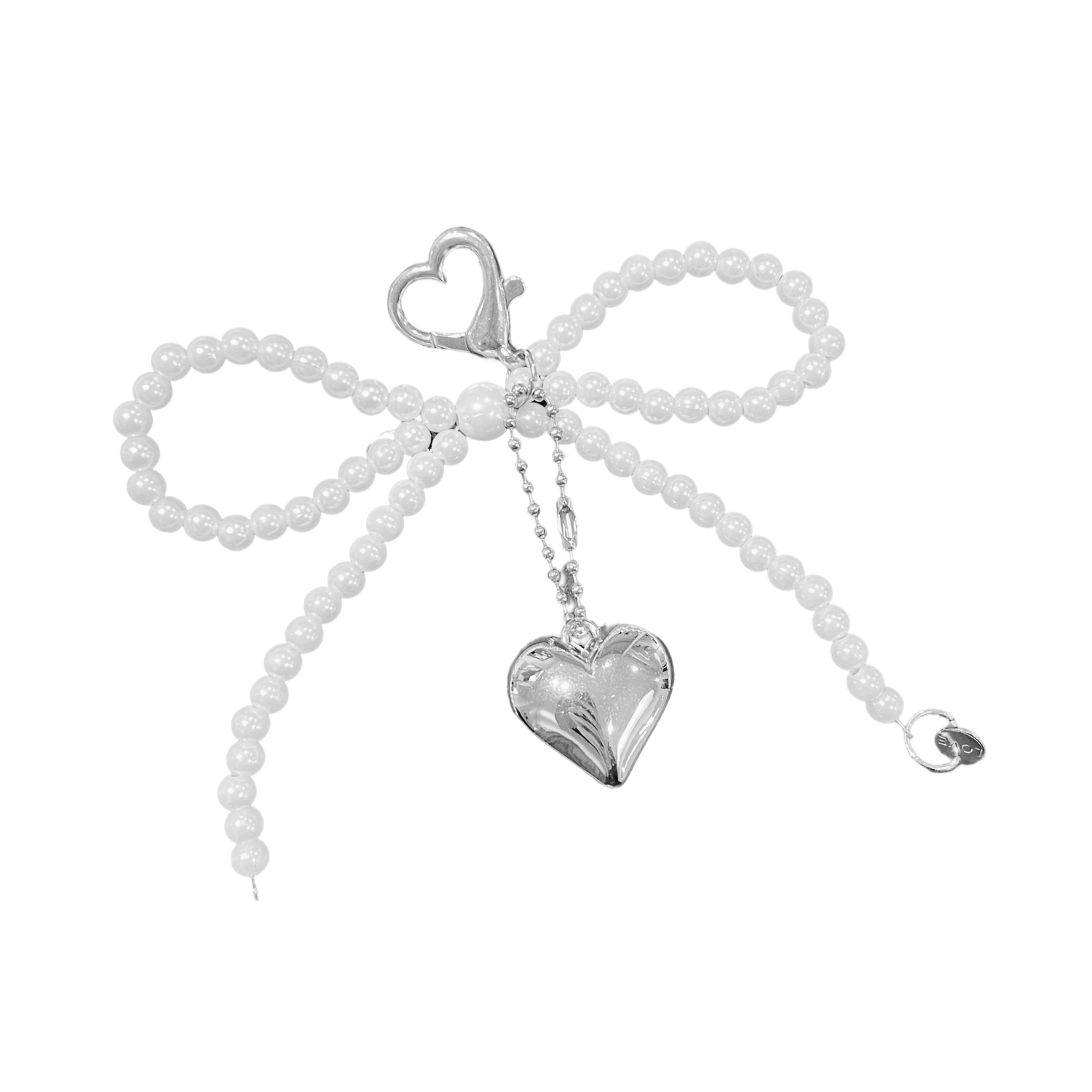 pinbuds Bag Charm Y2K White Pearl Bag Charm