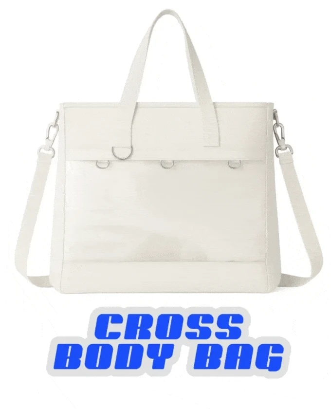 pinbuds Bags 16" 2-Way ITA Tote/Cross-Body Bag V6 with Shockproof laptop area (Waterproof Oxford)