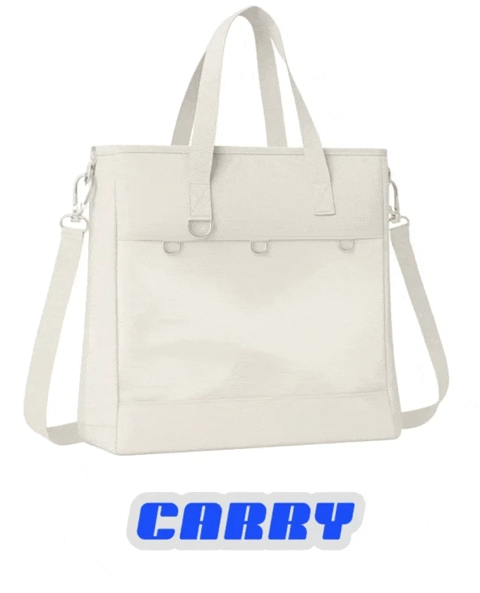 pinbuds Bags 16" 2-Way ITA Tote/Cross-Body Bag V6 with Shockproof laptop area (Waterproof Oxford)