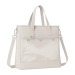 16" 2-Way ITA Tote and Crossbody Bag in beige, with shoulder strap