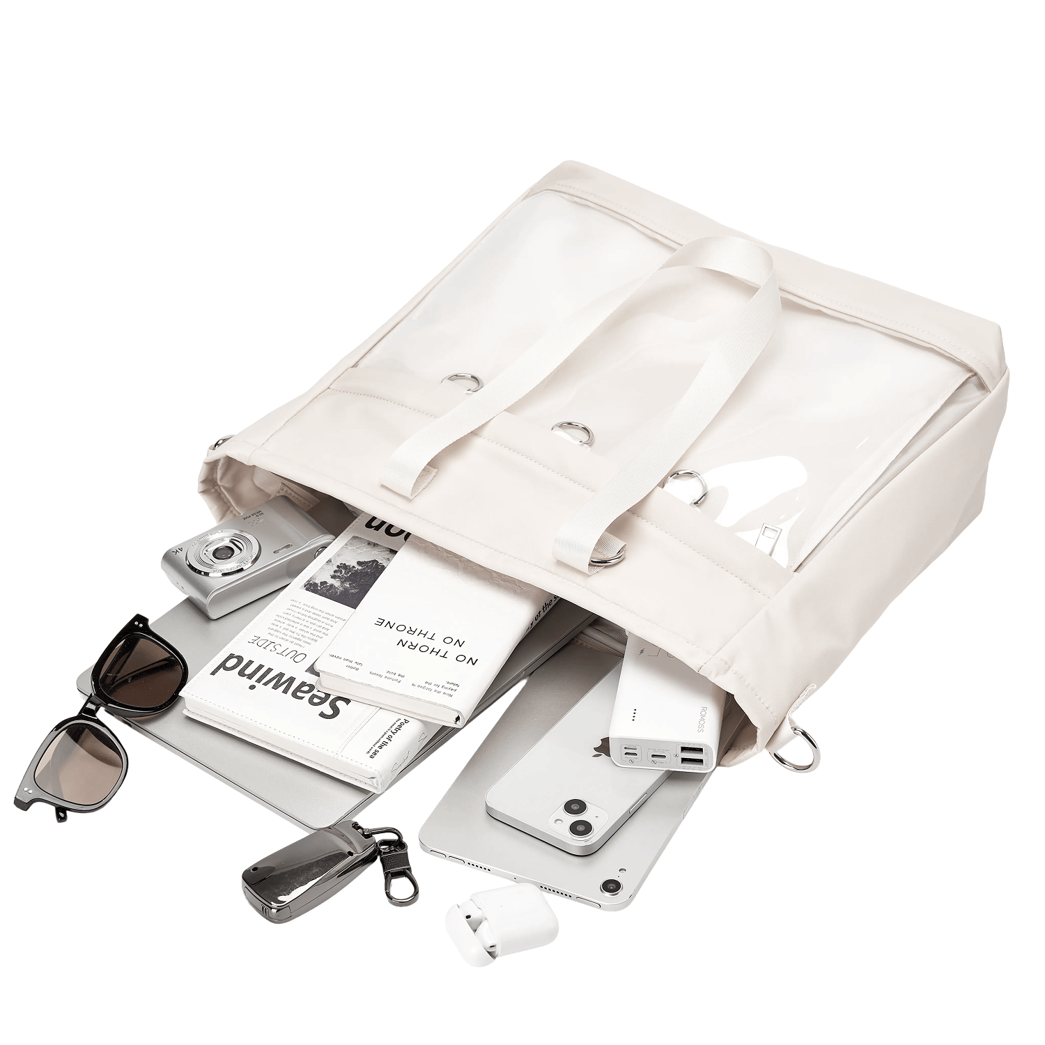 pinbuds Bags 16" 2-Way ITA Tote & Cross-Body Bag, Waterproof Oxford with Pin Display