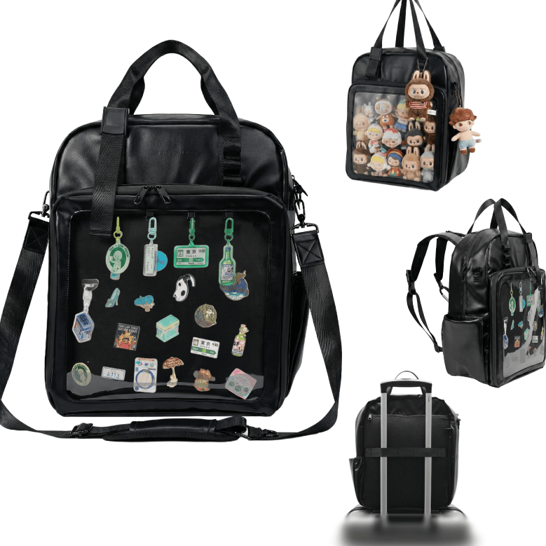Pinbuds Bags 18" 4-Way ITA Bag, Vegan Leather (Backpack, Shoulder, Tote, Crossbody)