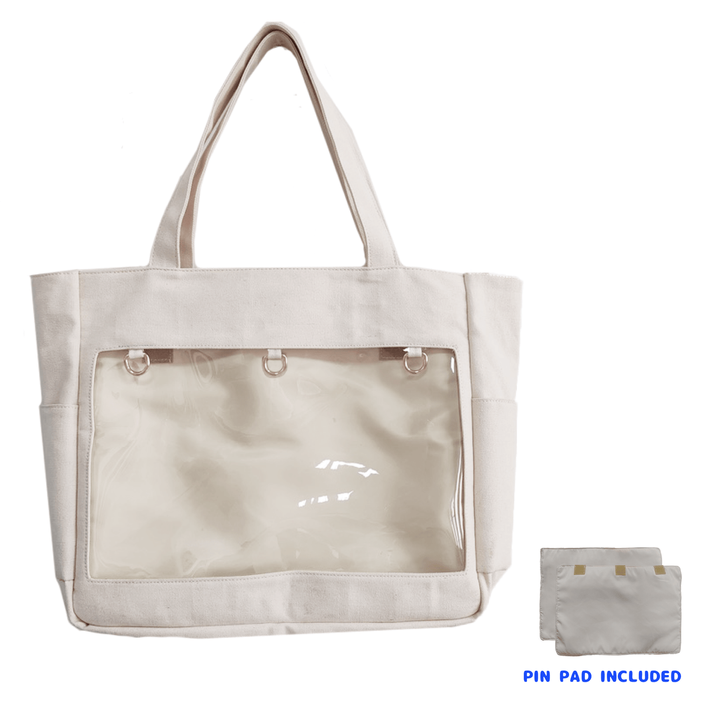 pinbuds Bags Beige Cotton Pin ITA Tote Bag (beige cotton)