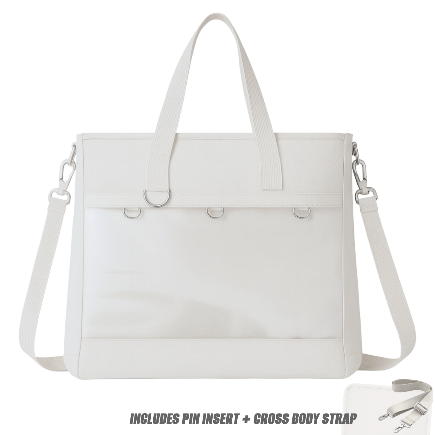 pinbuds Bags Beige Oxford Nylon 16" 2-Way ITA Tote/Cross-Body Bag V6 with Shockproof laptop area (Waterproof Oxford)