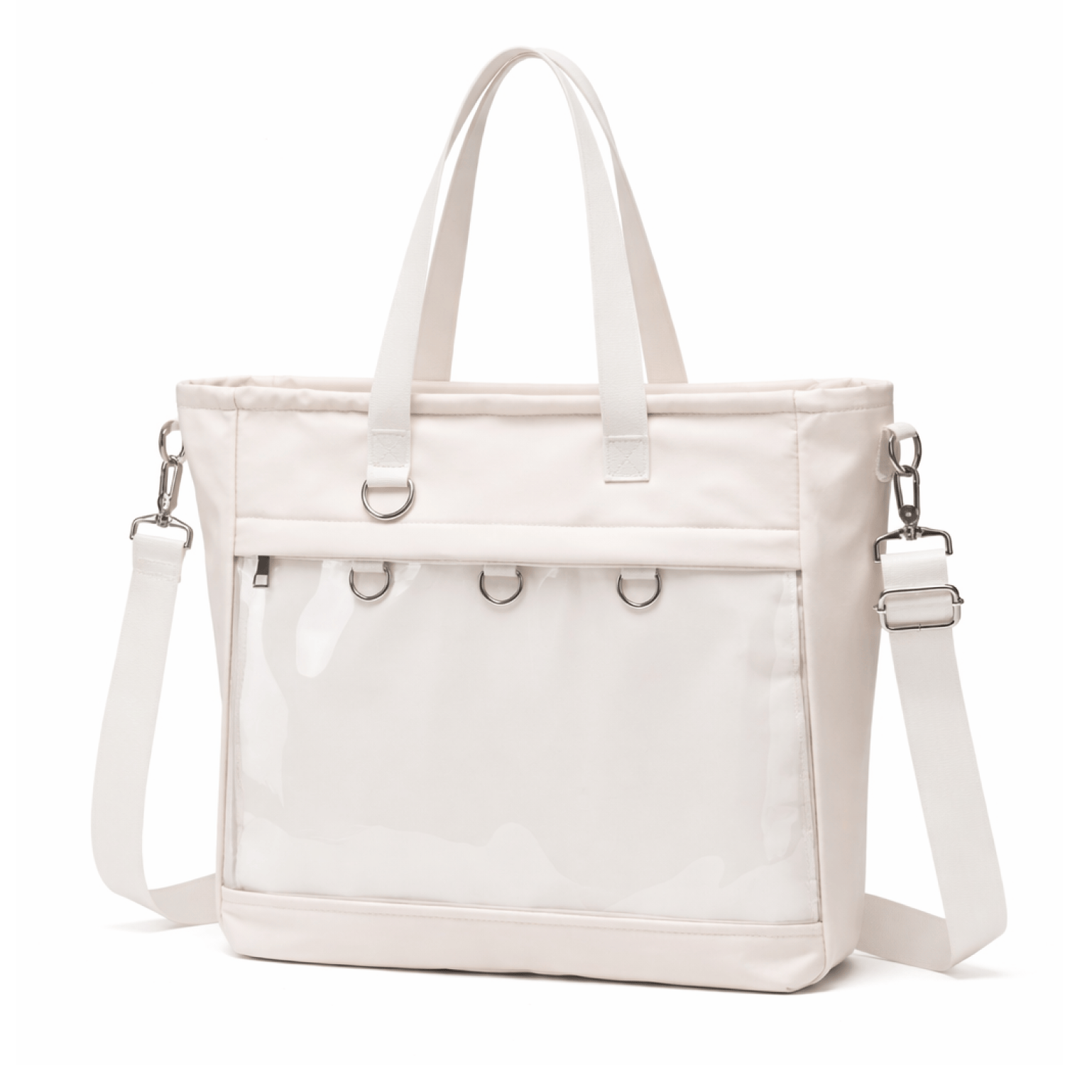 pinbuds Bags Beige Oxford Nylon 16" 2-Way ITA Tote & Cross-Body Bag, Waterproof Oxford with Pin Display