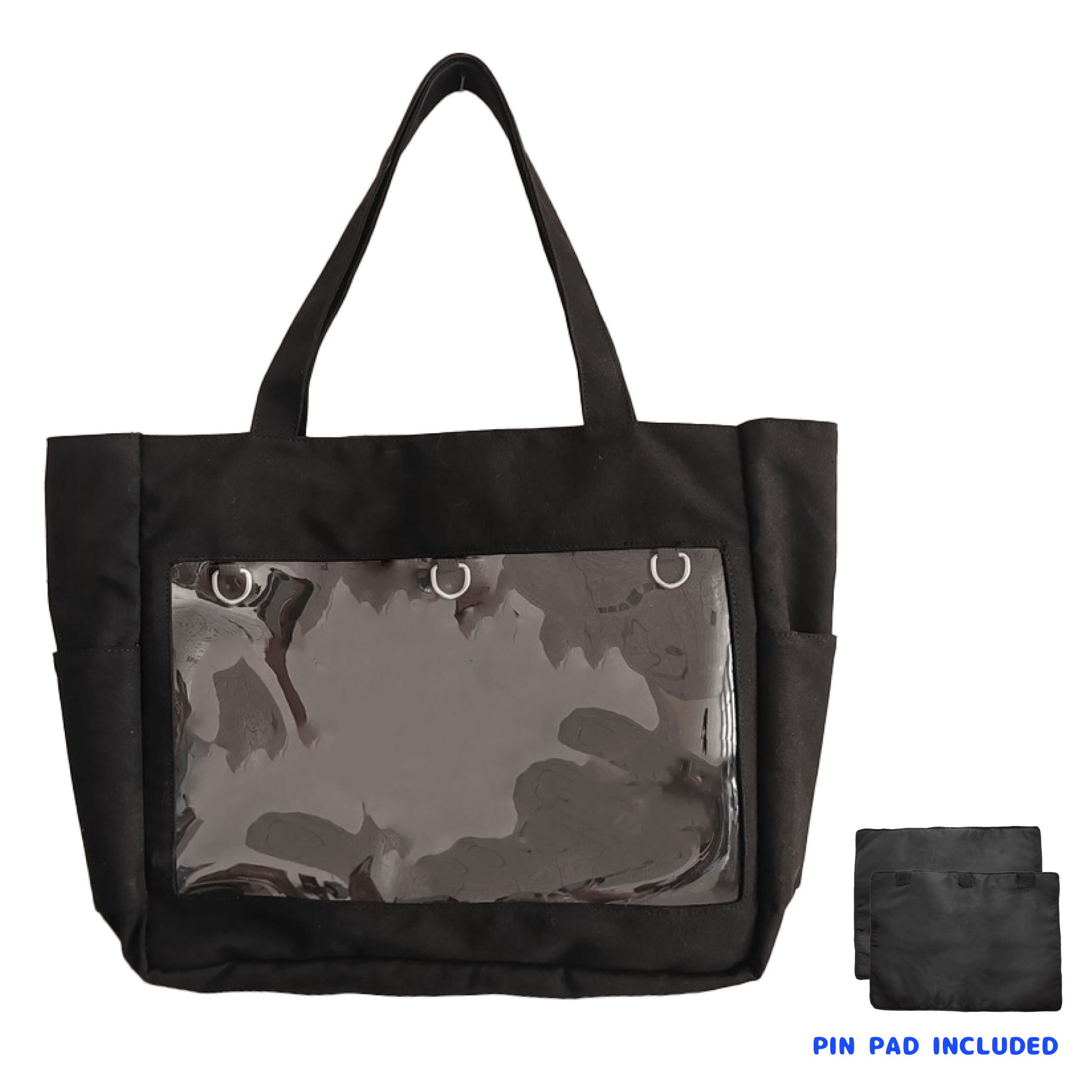 pinbuds Bags Black Cotton Pin ITA Tote Bag v2 (purple polyester) ft Puffy handles