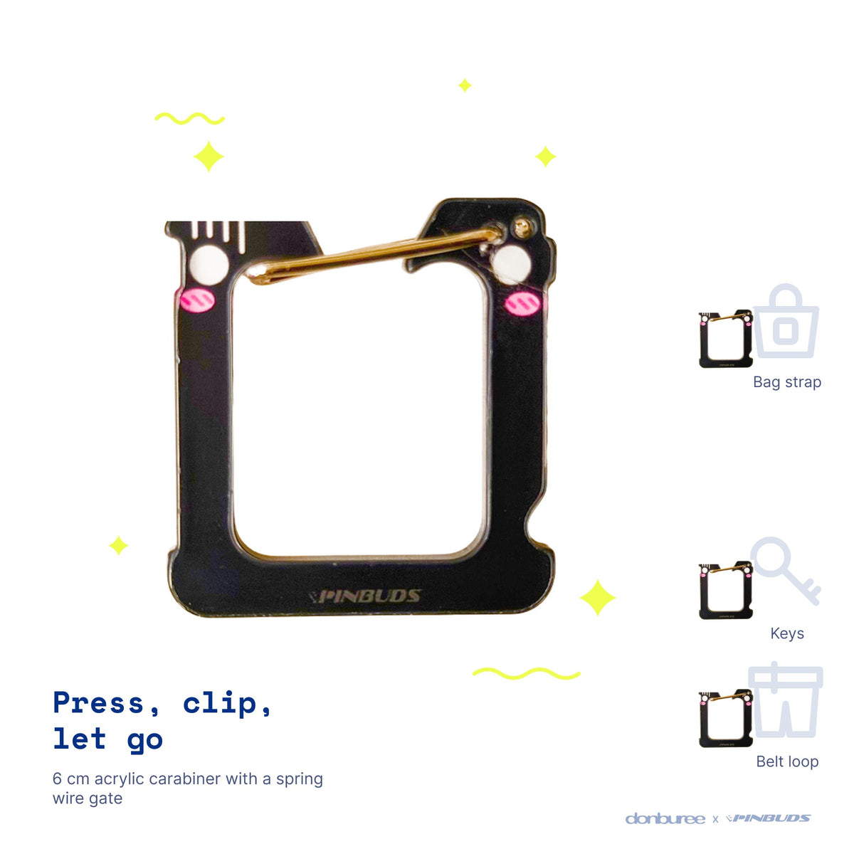 Black Bread Clip by Pinbuds, main product photo