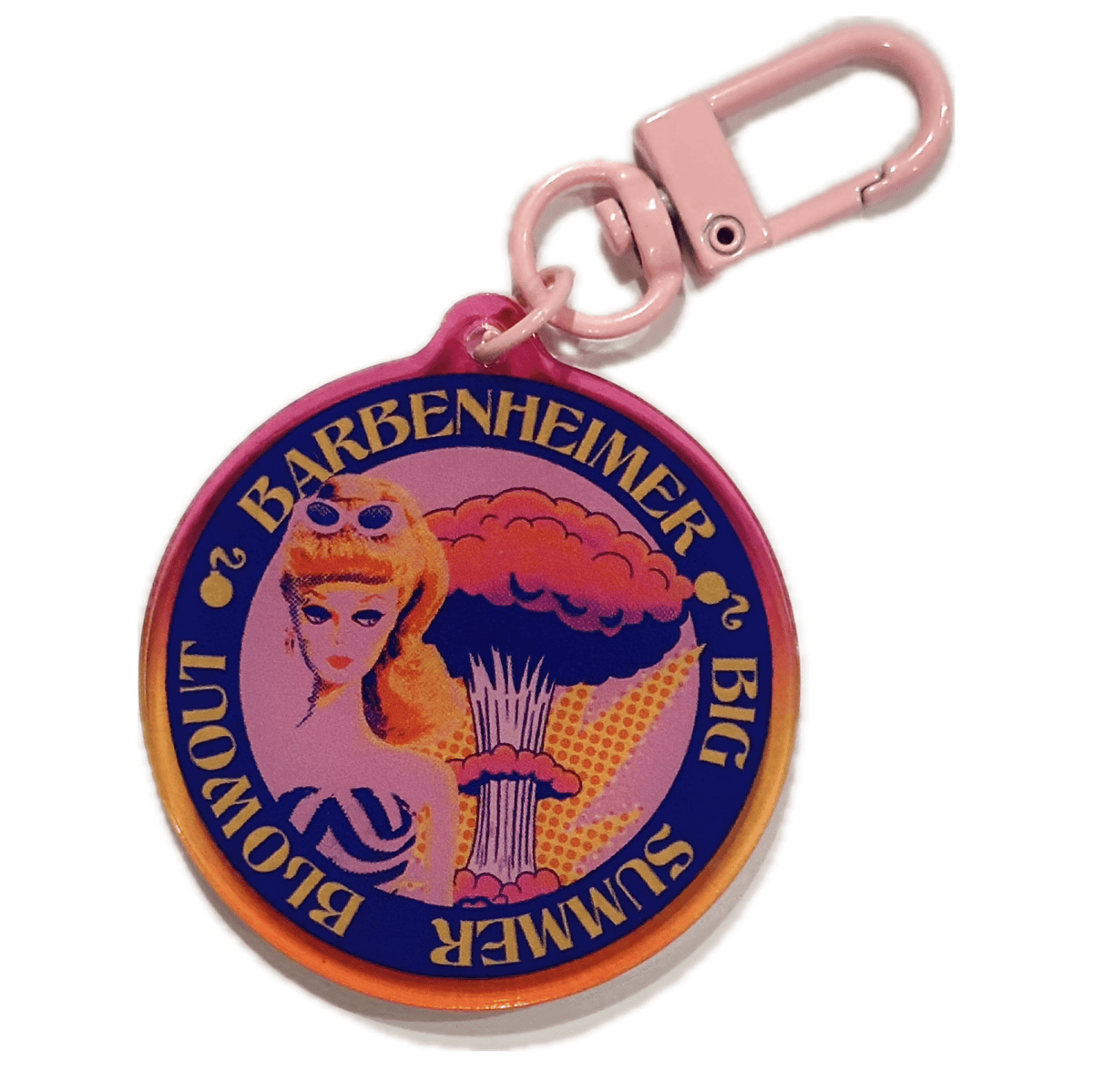 Barbenheimer "Big summer blowout" barbie x oppenheimer acrylic charm by Pinbuds