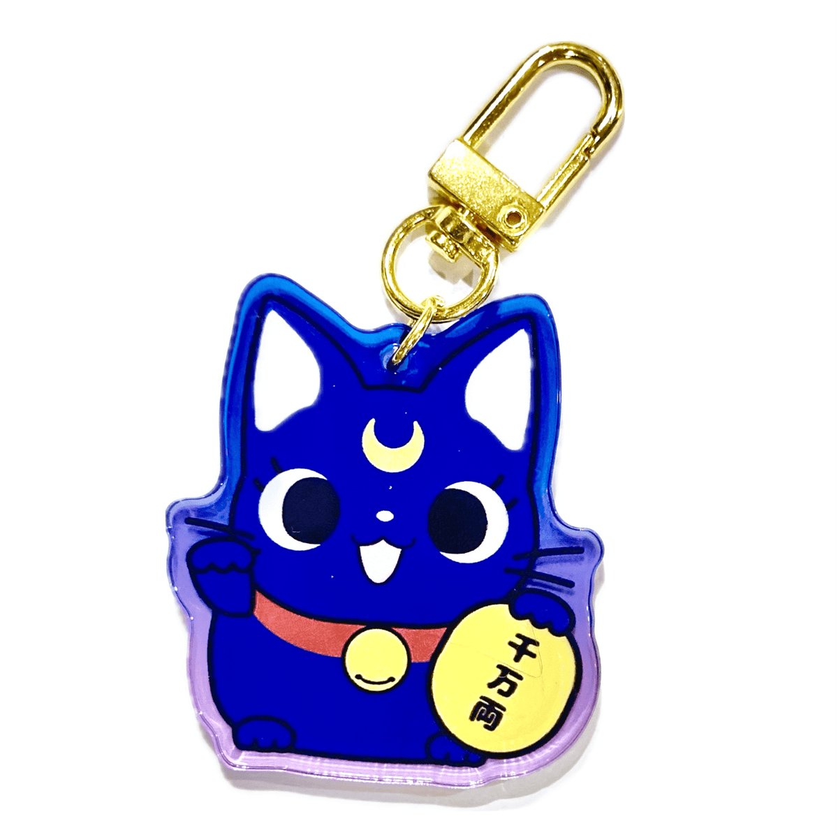 Luna Maneki Neko Lucky Cat acrylic charm by Pinbuds