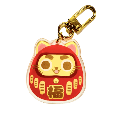 Cat Daruma Acrylic Charm